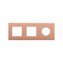 Frame 3 Elementen Minima esthetisch voor 2 Module + CLEAN Schuko SIMON 270 27190630 -Koper