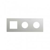 Frame 3 Elementen Minimum esthetisch voor 1 Module + 2 CLEAN Schuko SIMON 270 27193630 -Aluminium