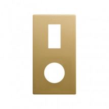 Frame 2 Elementen Esthetiek Minimaal Verticaal voor 1 Smalle Module + 1 CLEAN Schuko SIMON 270 27192620 -Goud