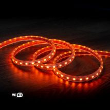 LED Strip Smart WifFi 220V AC 60 LED/m oranje IP65 op maat Knipbaar om de 100cm Breedte 14mm -Verschillende opties