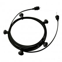Licht Slinger Outdoor Lumet System 7,5m met 5 E27 Fittingen Zwart Creative-Cables CATE27N075 -Rood