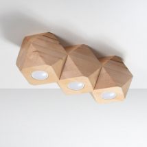 Plafondlamp Woody 3 Hout SOLLUX -Madera