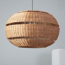 Hanglamp Rotan Outdoor Oblate Bulang Ø800 mm ILUZZIA -Zwart voor buiten