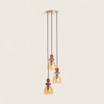 Hanglamp Metaal en Glas Tri Baudelaire -Amber