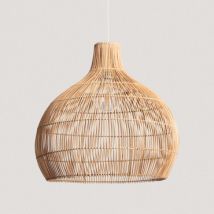 Hanglamp van Rotan Kaikura-L ILUZZIA -Wit Textiel