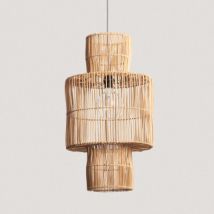 Hanglamp van Rotan Bonghani ILUZZIA -Zwart/wit