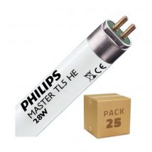Pack 25 st PHILIPS Fluorescentiebuizen T5 HE 28W 115 cm met Tweezijdige Aansluiting Verschillende opties