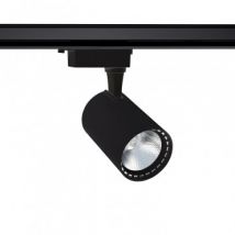 Spotlight Bron Zwart LED 30W voor Eenfasige Rail Warm Wit 3000K