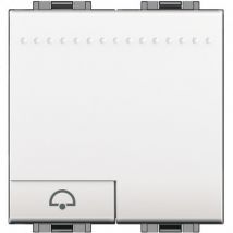 Drukknopschakelaar Mechanisme Symbool Bel 2 modules 250V AC Terminal Auto BTicino Living Light N4042M2N Wit