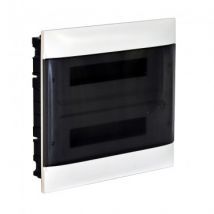 Inbouwdoos Practibox S voor Geprefabriceerde Scheidingswanden Transparante Deur 2x12 Modules LEGRAND 135072 Wit