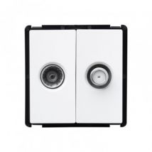 Contactdoos TV+Satelliet Modern Wit