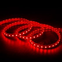 LED Strip 220V AC 60LED/m Rood IP 65 op Maat In te korten om de 100cm en 14 mm Breed Verschillende opties