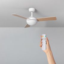 Plafondventilado LED Navy Wit Hout 107cm Motor DC Madera