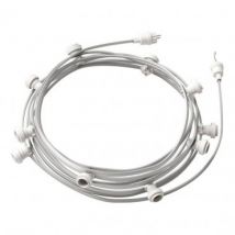 Licht slinger Outdoor Lumet System 12,5m met 10E27 Fittingen Wit Creative-Cables CATE27B125 Wit - Rood