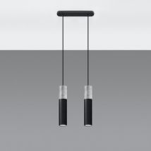 Hanglamp Borgio 2 Beton SOLLUX Zwart