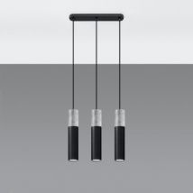 Hanglamp Borgio 3 Beton SOLLUX Zwart