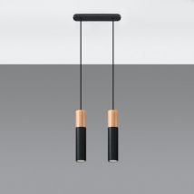 Hanglamp Pablo 2 Hout SOLLUX Zwart