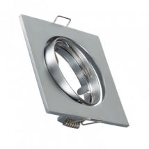 Downlight Halo Vierkant kantelbaar voor GU10 / GU5.3 LED Lamp Zaagmaat Ø 72 mm Satijn-chroom