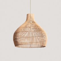 Hanglamp van Rotan Kaikura ILUZZIA Textiel Verde