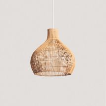 Hanglamp van Rotan Kaikura-S ILUZZIA Wit Textiel
