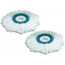 Leifheit Set van 2 vervangkoppen mopkop CLEAN TWIST Disc Mop microfiber, voor alle gladde vloeren