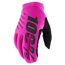 100 Percent Brisker Cold Weather MTB Gloves Neon Pink