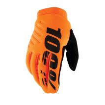 100 Percent Brisker Cold Weather Youth MTB Gloves Fluo Orange/Black
