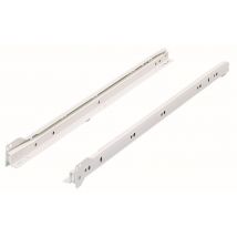 Rollschubführung Teilauszug FR 302, Nennlänge 400 mm, 20 kg, Stahl, pulverbeschichtet, weiß