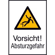 Warnschild Alu gepr Absturzgefahr 262x371