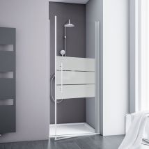 Alexa Syle 2.0 Drehtür für Nische, Depoli light, alu-natur, 80x192cm