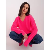 Sweter oversize fluo różowy