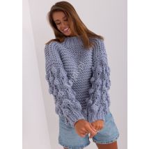 Grubo tkany sweter oversize z bąbelkami na rękawach, 5 kolorów