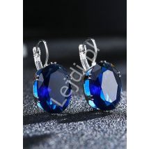 Kobaltowe srebrne kolczyki
