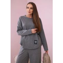 Komplet bawełniany bluza + spodnie grafitowy