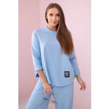 Komplet bawełniany bluza + spodnie niebieski