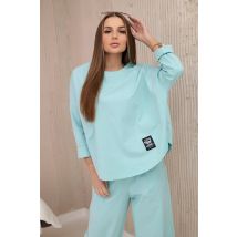 Komplet new punto bluza + spodnie miętowy