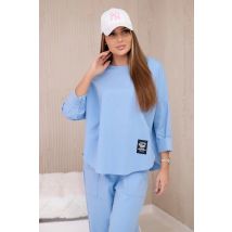 Komplet new punto bluza + spodnie niebieski