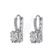 Kryształkowe srebrne kolczyki 925, biżuteria śluba