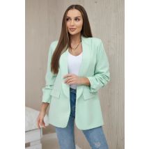 Marynarka z klapami elegancka jasny miętowy