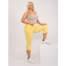 Spodnie plus size żółte