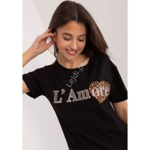 T-shirt z aplikacją z cyrkoniami i serduszkiem