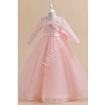 Tiulowa sukienka dla dziewczynki w jasno różowym kolorze LP-322