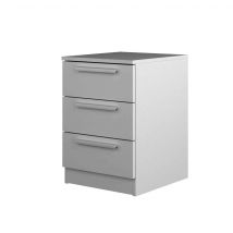 Chevet 3 tiroirs en bois blanc - CH9060 en Panneau de particules - - Blanc - Terre de Nuit