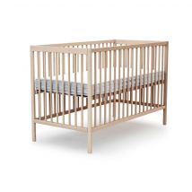 Lit bébé à barreaux en bois hêtre brut