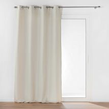 Rideau à œillets isolant beige 135x260 en - - Beige - Douceur D'intérieur