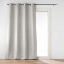 Rideau à œillets isolant jacquard ecru 140x260 en - - Ecru - Douceur D'intérieur