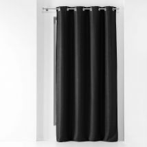 Rideau à oeillets occultant tissé noir 135x240 en - - Noir - Douceur D'intérieur