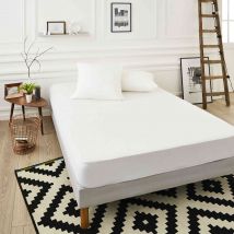 SweetNight - Protège-matelas tissu Coolmax extensible anti-transpirant et respirant qualité hôtellerie de luxe 90x190/200 - - Blanc