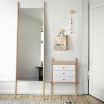 Chevet 3 tiroirs en bois massif blanc - CH0024 en Panneau de particules - - Blanc - Terre de Nuit