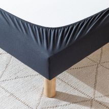 Cache-sommier coton jersey noir 200x200 en - - Noir - Terre de Nuit